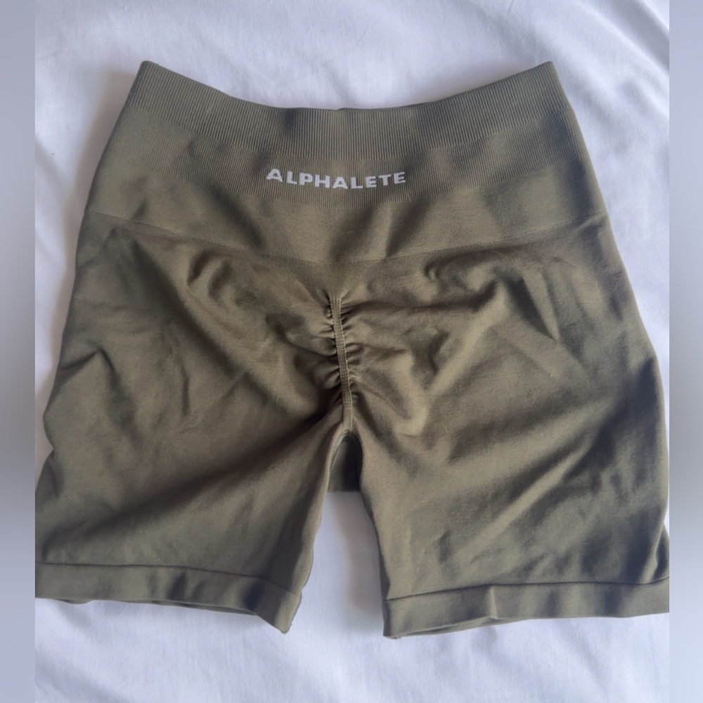 Alphalete Army Green High-Waisted Shorts